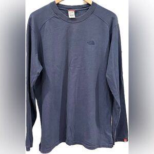 The North Face Men’s Long Sleeve Crewneck Shirt Navy 100% Cotton Size L